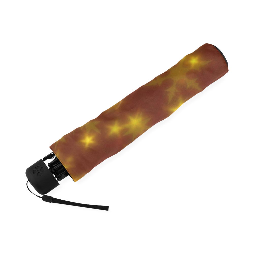 Blurry Stars golden by FeelGood Foldable Umbrella (Model U01)