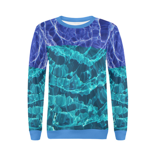 Blue Spiral take 2 All Over Print Crewneck Sweatshirt for Women (Model H18)