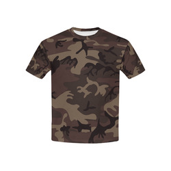 Camo Red Brown Kids' All Over Print T-shirt (USA Size) (Model T40)