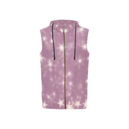 Blurry Stars lilac by FeelGood All Over Print Sleeveless Zip Up Hoodie for Women (Model H16)