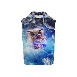 Watercolor, owl in the unoverse All Over Print Sleeveless Hoodie for Kid (Model H15)