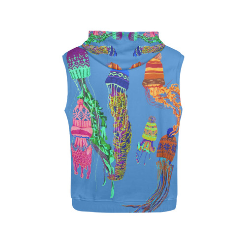 cool jellyfish All Over Print Sleeveless Hoodie for Women (Model H15)