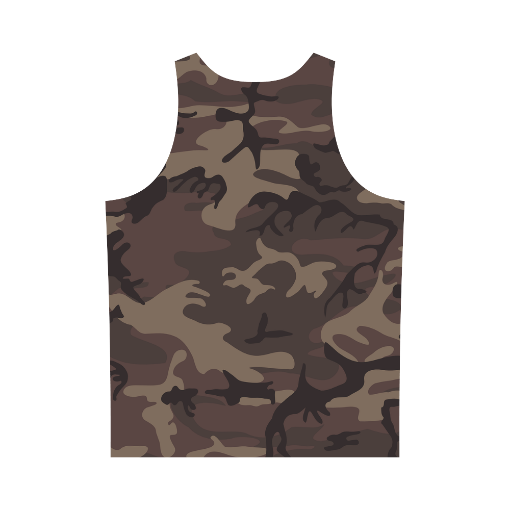 Camo Red Brown All Over Print Tank Top for Men (Model T43)