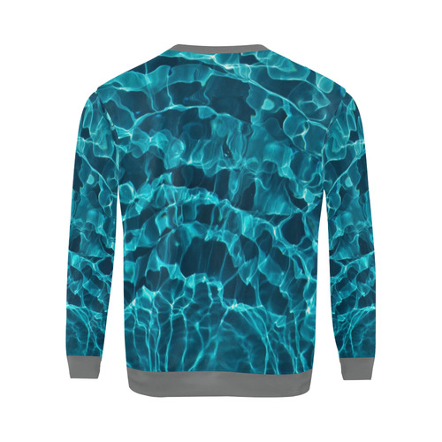 Electric Blue Grass All Over Print Crewneck Sweatshirt for Men (Model H18)
