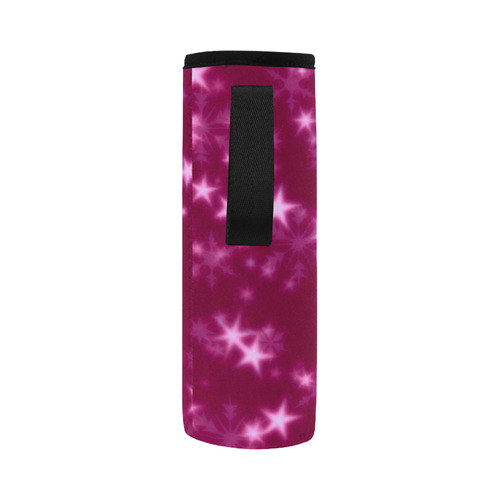 Blurry Stars pink by FeelGood Neoprene Water Bottle Pouch/Large