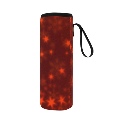 Blurry Stars red by FeelGood Neoprene Water Bottle Pouch/Large