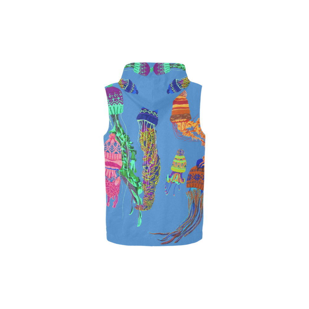 cool jellyfish All Over Print Sleeveless Zip Up Hoodie for Kid (Model H16)