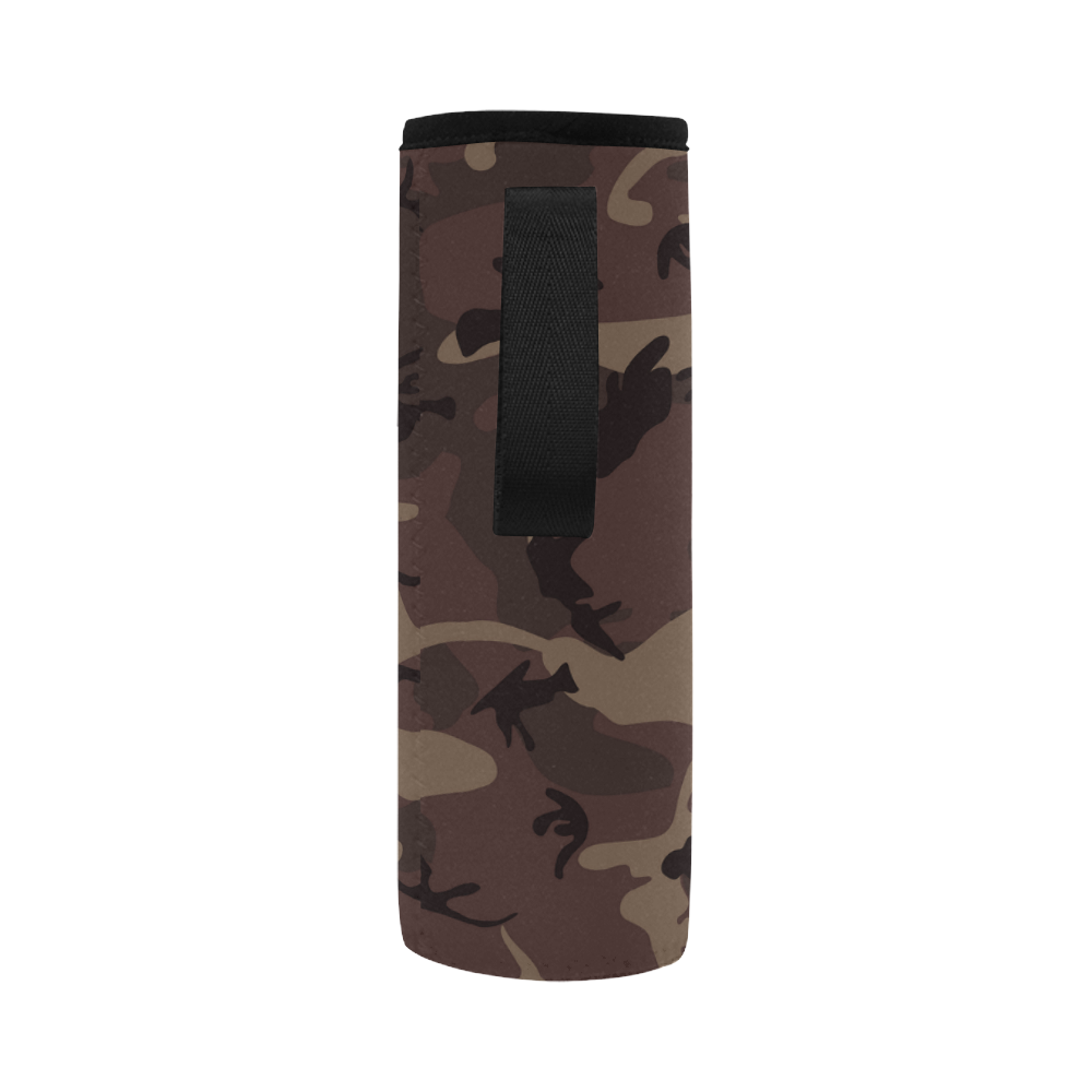 Camo Red Brown Neoprene Water Bottle Pouch/Large