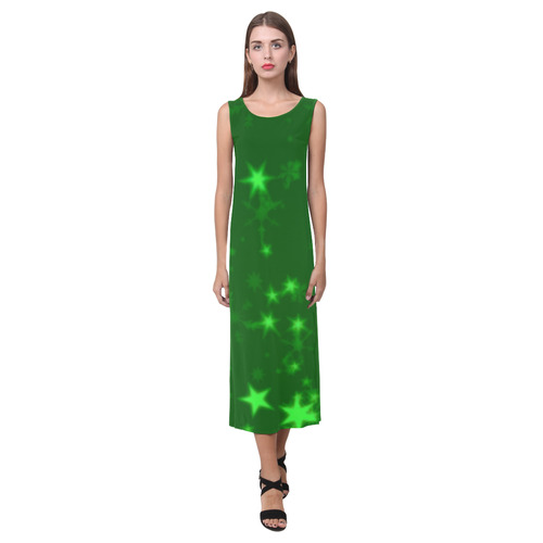 Blurry Stars green by FeelGood Phaedra Sleeveless Open Fork Long Dress (Model D08)