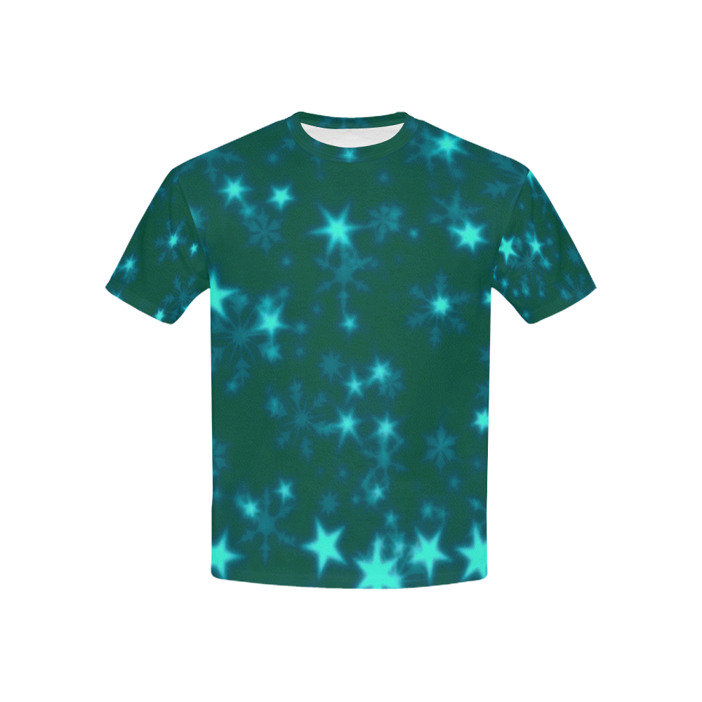 Blurry Stars teal by FeelGood Kids' All Over Print T-shirt (USA Size) (Model T40)
