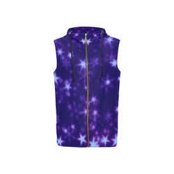 Blurry Stars blue by FeelGood All Over Print Sleeveless Zip Up Hoodie for Women (Model H16)
