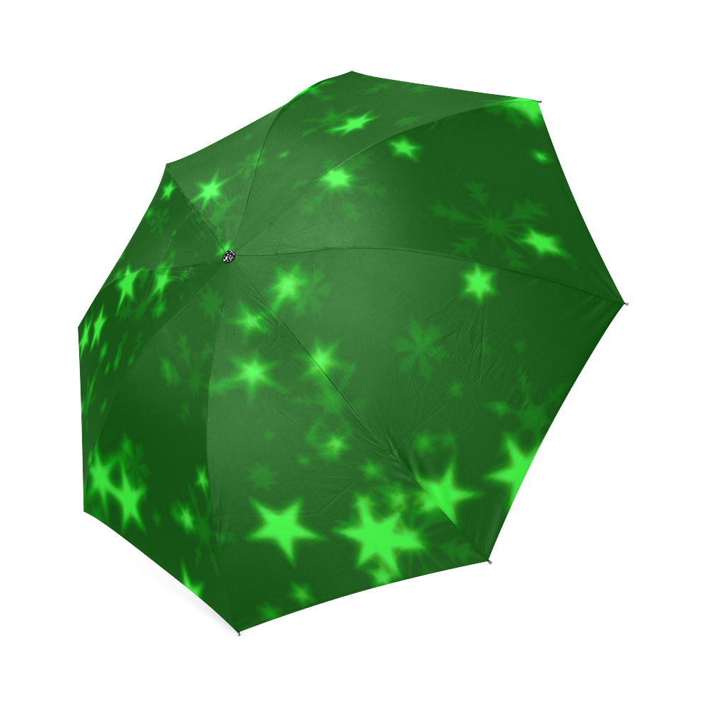 Blurry Stars green by FeelGood Foldable Umbrella (Model U01)