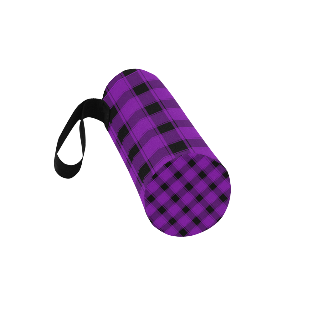 Plaid Purple Neoprene Water Bottle Pouch/Large