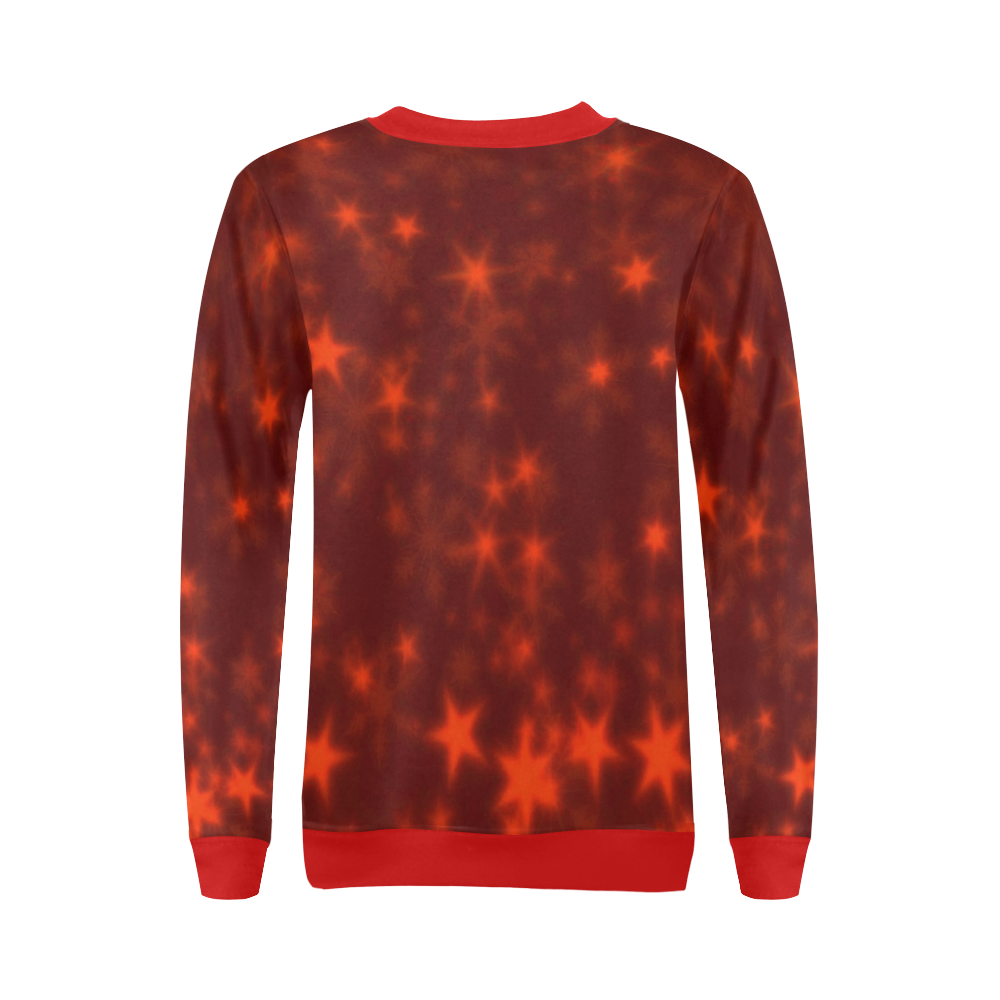 Blurry Stars red by FeelGood All Over Print Crewneck Sweatshirt for Women (Model H18)