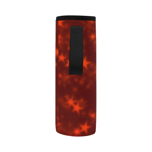 Blurry Stars red by FeelGood Neoprene Water Bottle Pouch/Large