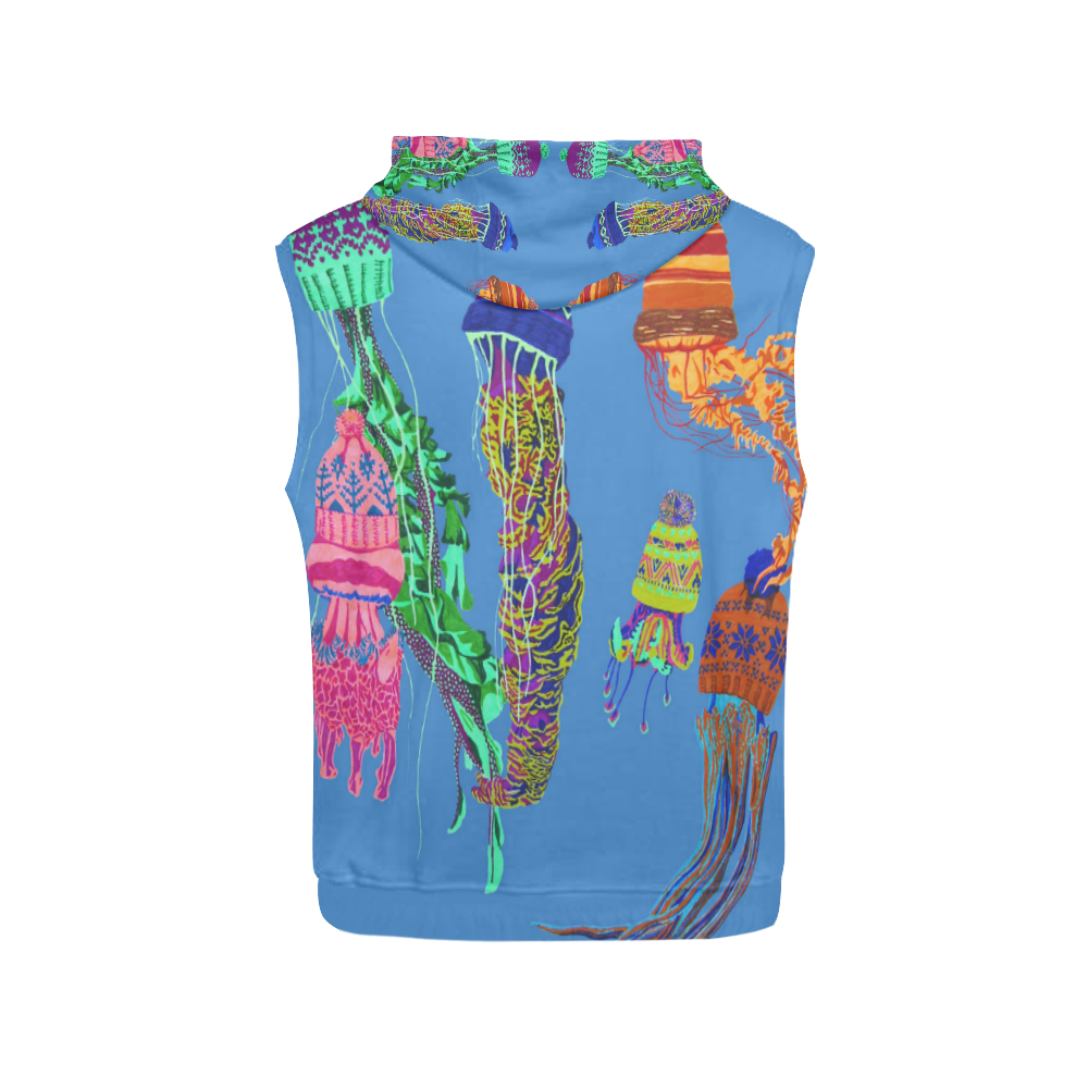 cool jellyfish All Over Print Sleeveless Hoodie for Men (Model H15)