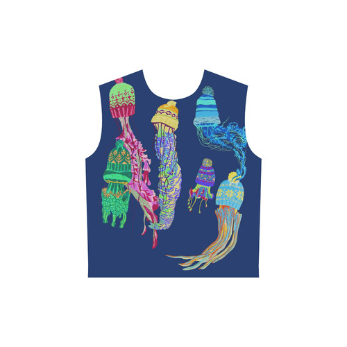 winter jellyfish All Over Print Sleeveless Hoodie for Women (Model H15)