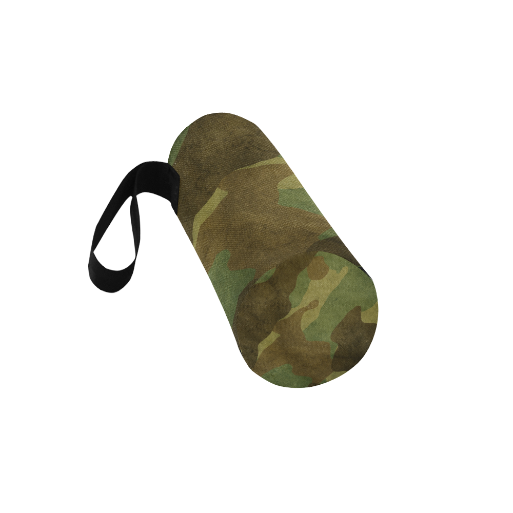 Camo Brown Green Neoprene Water Bottle Pouch/Large