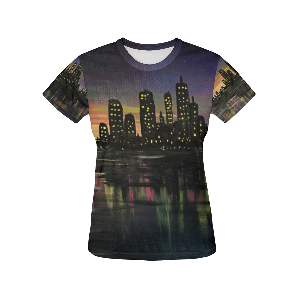 City Lights All Over Print T-Shirt for Women (USA Size) (Model T40)