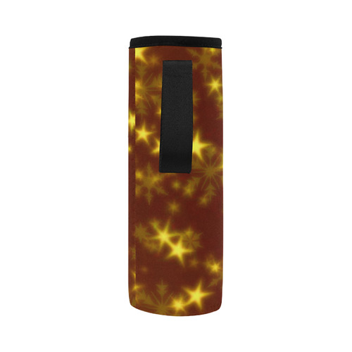 Blurry Stars golden by FeelGood Neoprene Water Bottle Pouch/Large