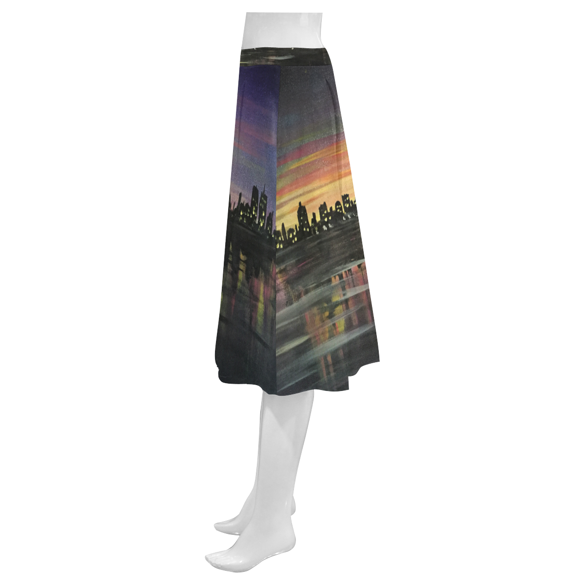 City Lights Mnemosyne Women's Crepe Skirt (Model D16)