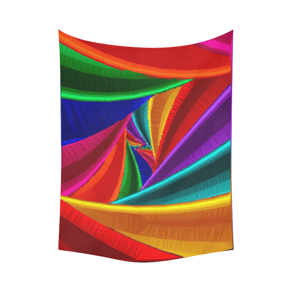 Color 25 Low Poly Fractal Art Triangles Cotton Linen Wall Tapestry 80"x 60"