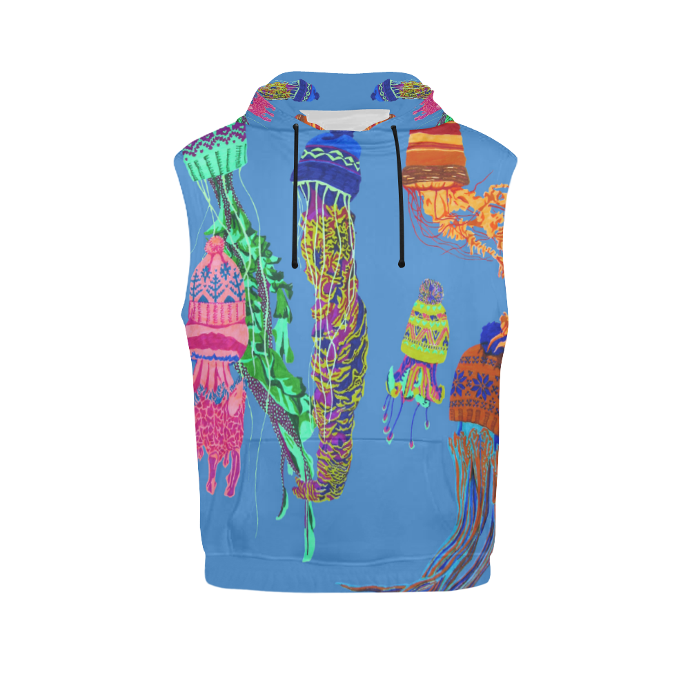 cool jellyfish All Over Print Sleeveless Hoodie for Men (Model H15)