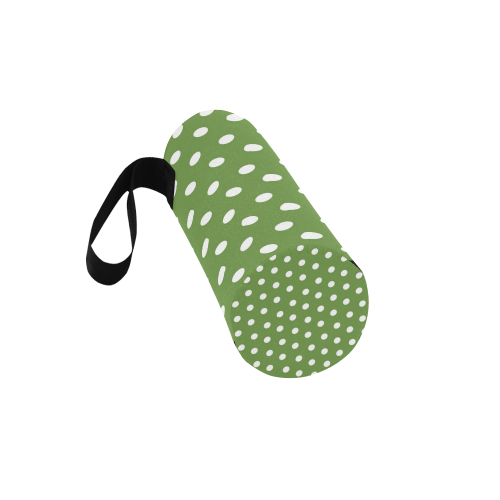 Dots Olive Neoprene Water Bottle Pouch/Large