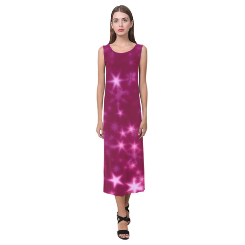 Blurry Stars pink by FeelGood Phaedra Sleeveless Open Fork Long Dress (Model D08)