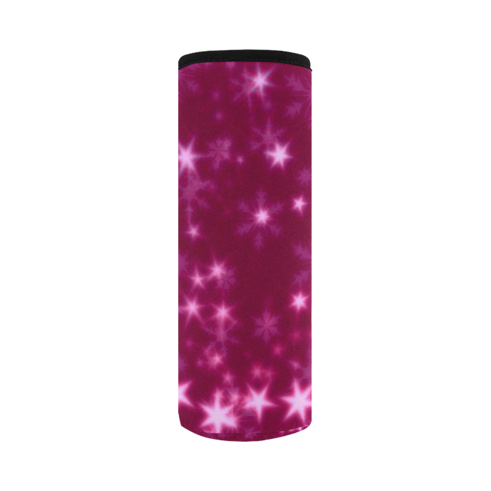 Blurry Stars pink by FeelGood Neoprene Water Bottle Pouch/Large