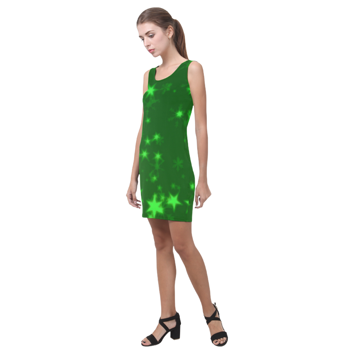 Blurry Stars green by FeelGood Medea Vest Dress (Model D06)