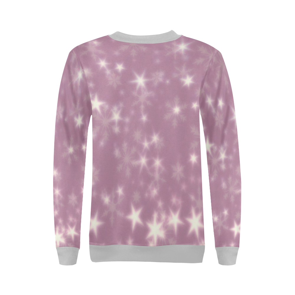 Blurry Stars lilac by FeelGood All Over Print Crewneck Sweatshirt for Women (Model H18)