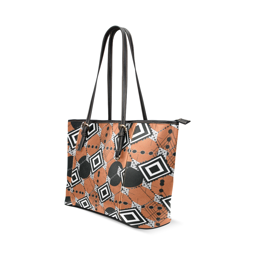 Afri Print Leather Tote Bag/Small (Model 1640)
