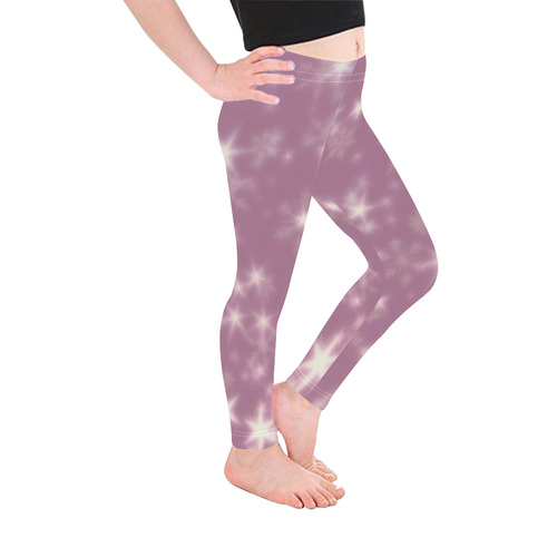 Blurry Stars lilac by FeelGood Kid's Ankle Length Leggings (Model L06)