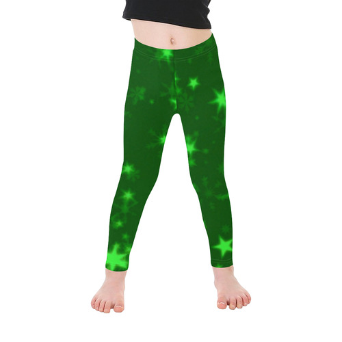 Blurry Stars green by FeelGood Kid's Ankle Length Leggings (Model L06)