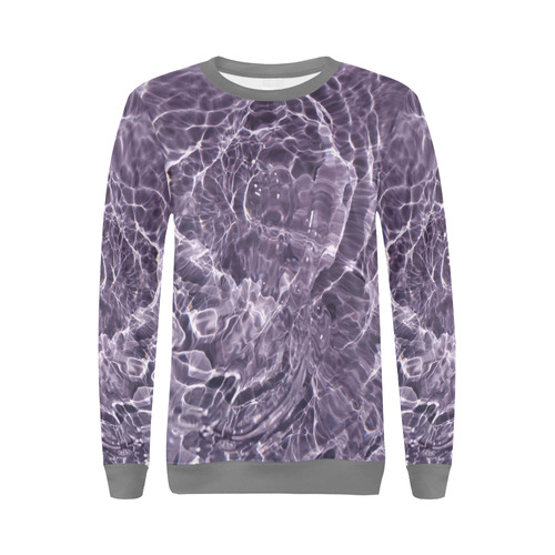 Lilac Bubbles All Over Print Crewneck Sweatshirt for Women (Model H18)