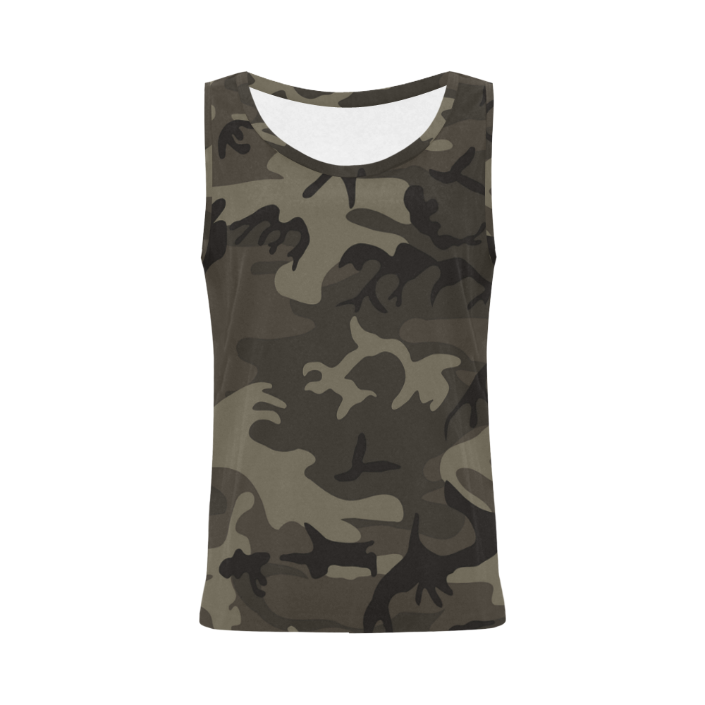 Camo Grey All Over Print Tank Top for Women (Model T43)
