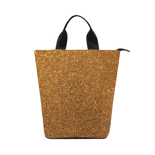 Copper Glitter Nylon Lunch Tote Bag (Model 1670)