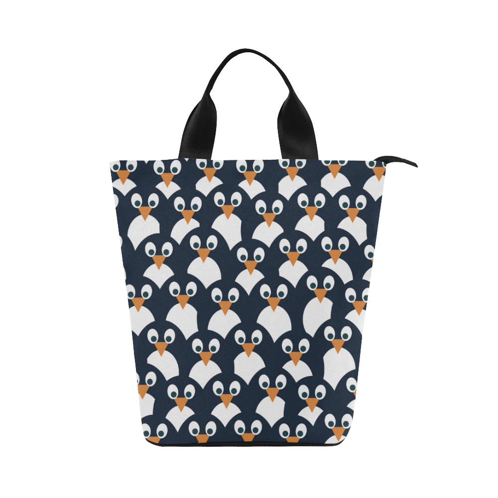 Penguin Pattern Nylon Lunch Tote Bag (Model 1670)