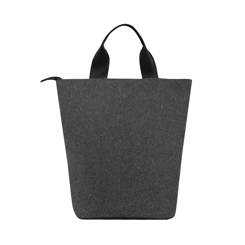 Black Glitter Nylon Lunch Tote Bag (Model 1670)