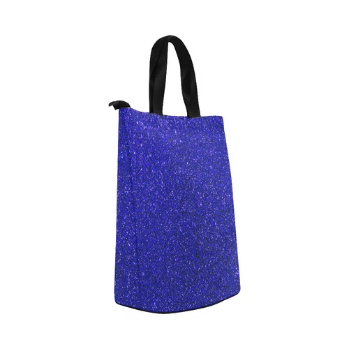 Blue Glitter Nylon Lunch Tote Bag (Model 1670)