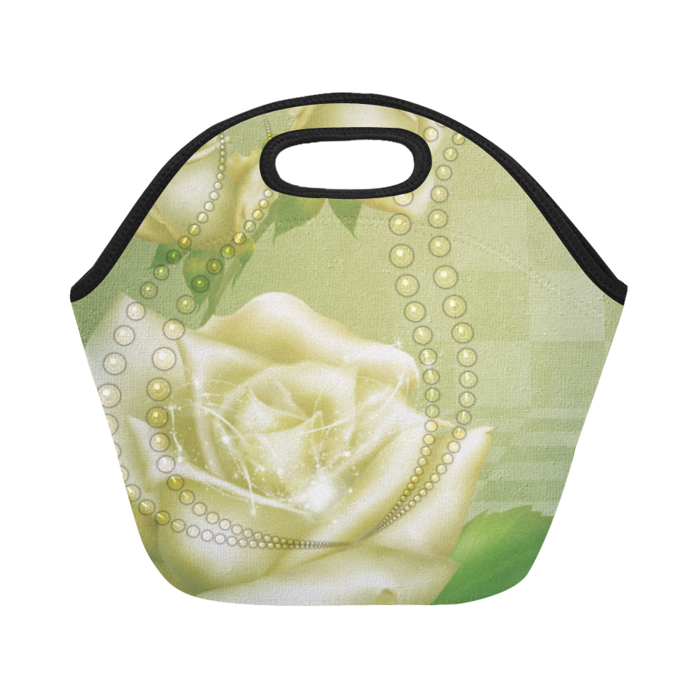 Beautiful soft green roses Neoprene Lunch Bag/Small (Model 1669)