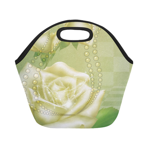 Beautiful soft green roses Neoprene Lunch Bag/Small (Model 1669)