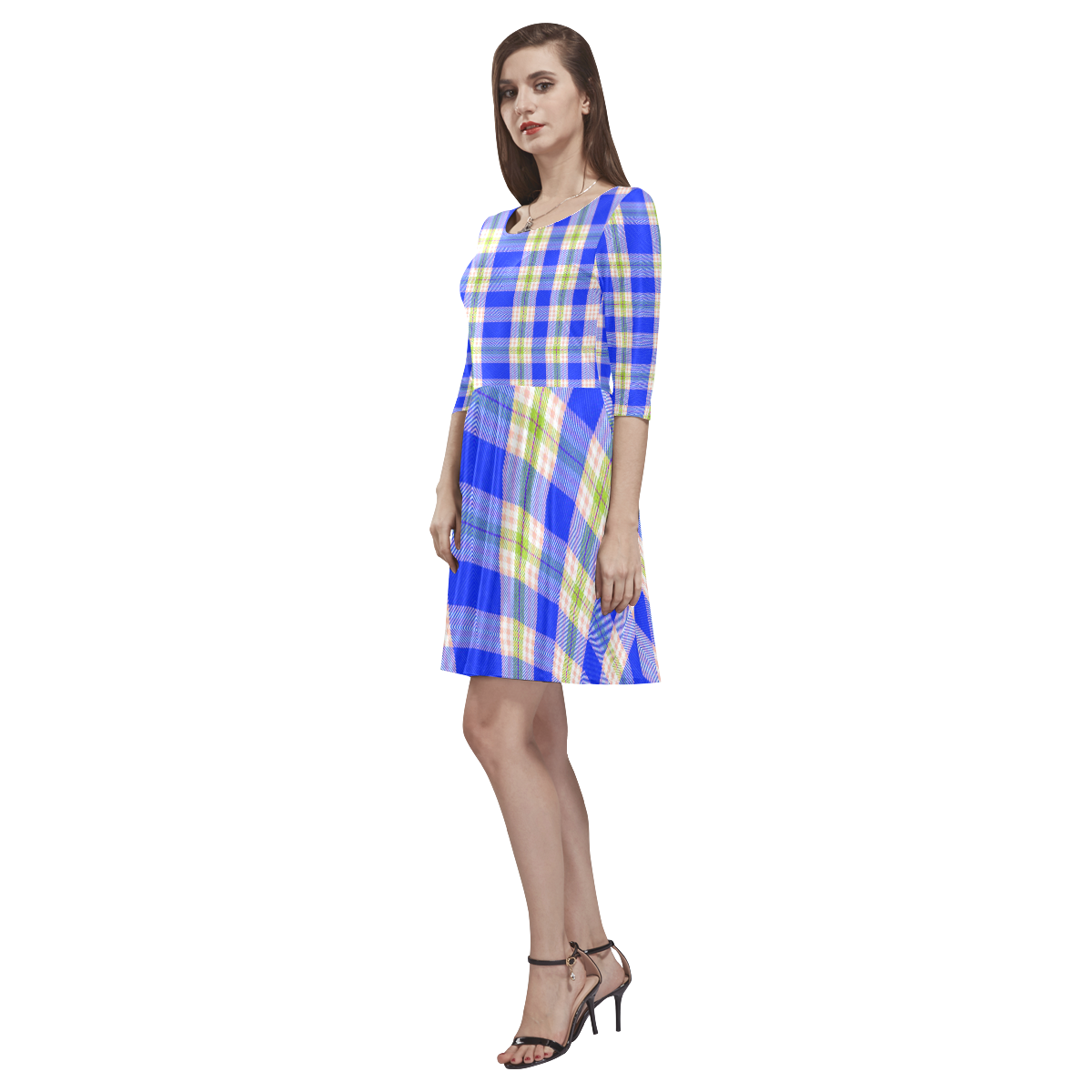 TARTAN 9003 Tethys Half-Sleeve Skater Dress(Model D20)