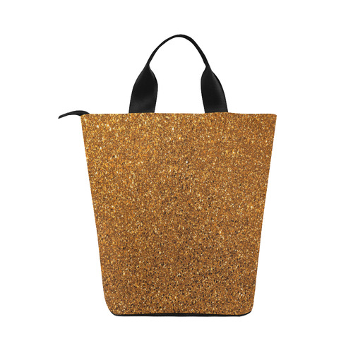 Copper Glitter Nylon Lunch Tote Bag (Model 1670)