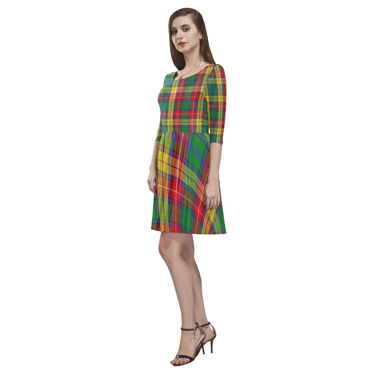 TARTAN 9010 Tethys Half-Sleeve Skater Dress(Model D20)