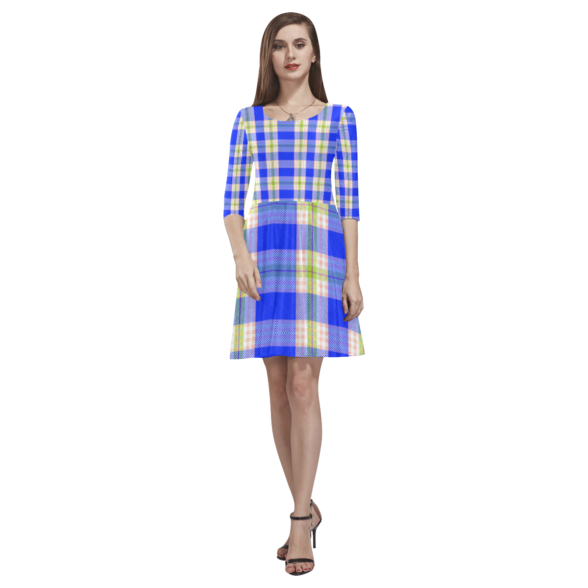 TARTAN 9003 Tethys Half-Sleeve Skater Dress(Model D20)