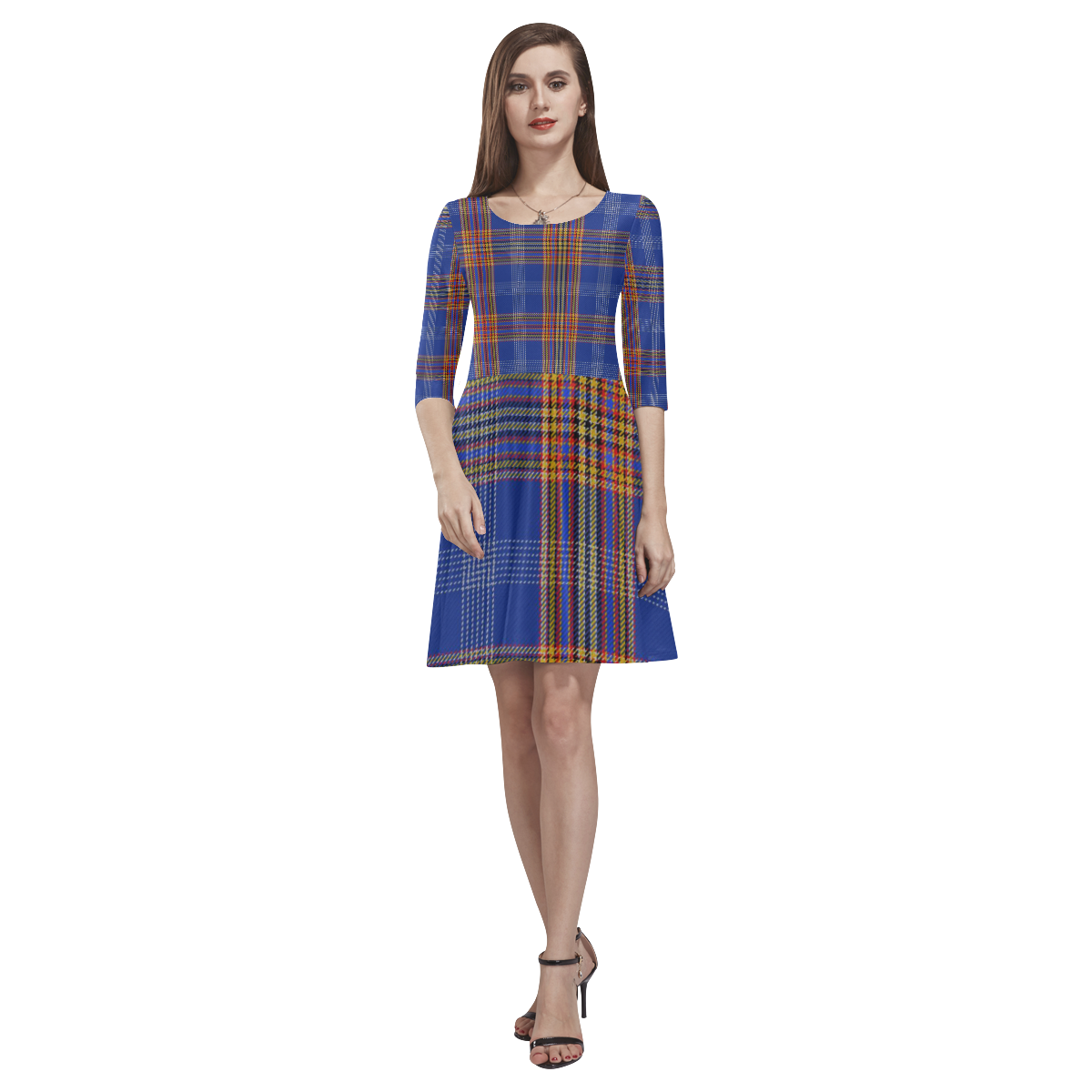 TARTAN 9001 Tethys Half-Sleeve Skater Dress(Model D20)