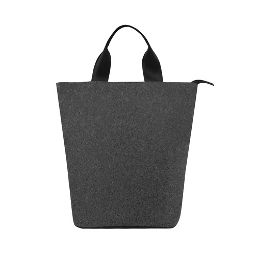 Black Glitter Nylon Lunch Tote Bag (Model 1670)
