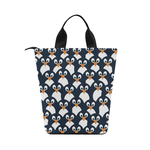 Penguin Pattern Nylon Lunch Tote Bag (Model 1670)